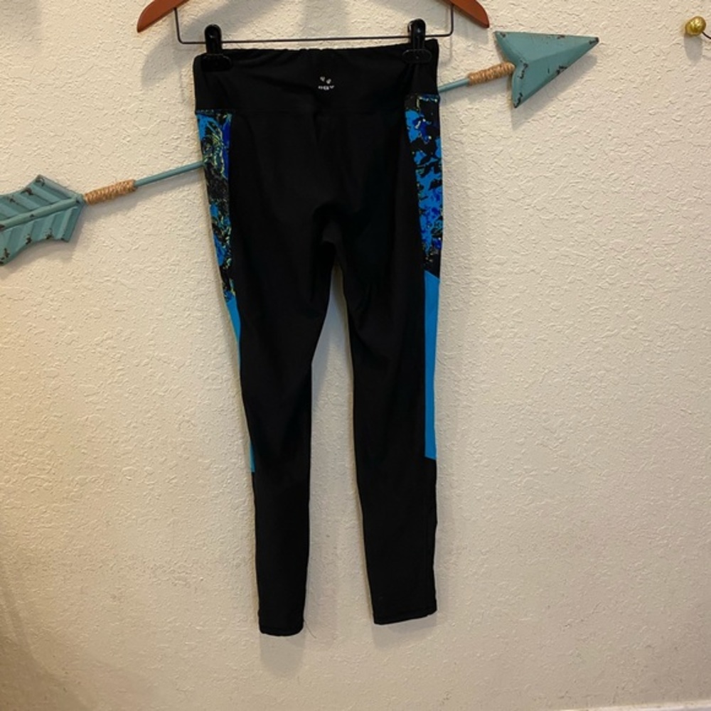 RBX Blue Paint Splatter Active Wear Leggings - Picture 2 of 3